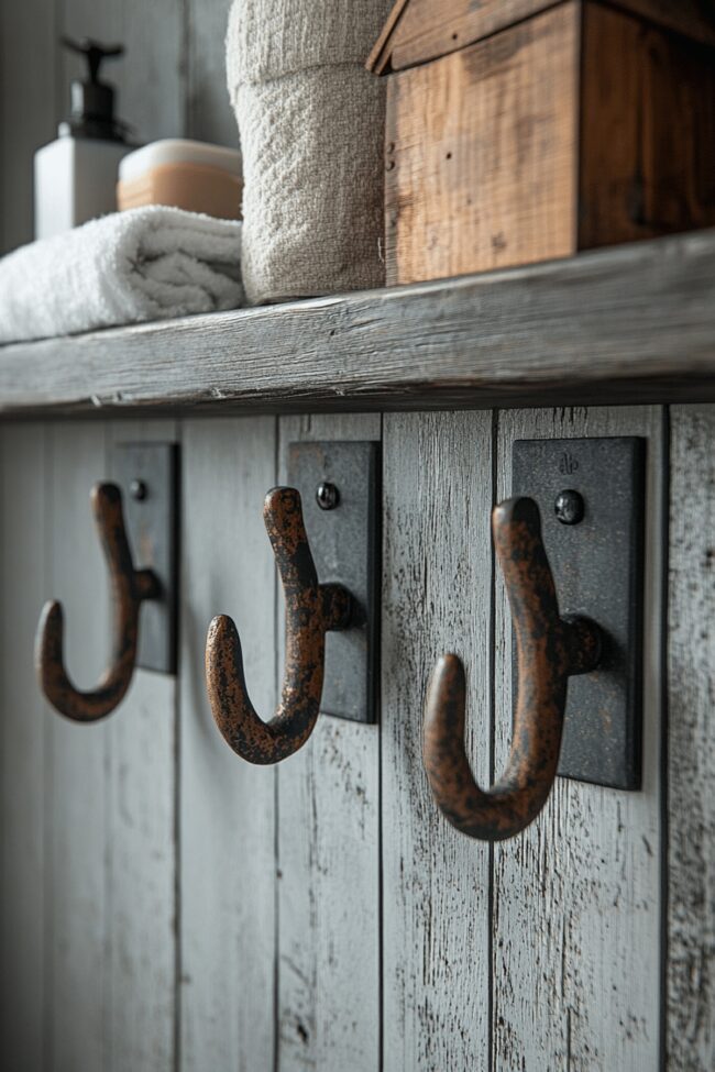 Rusted Iron Towel Holders