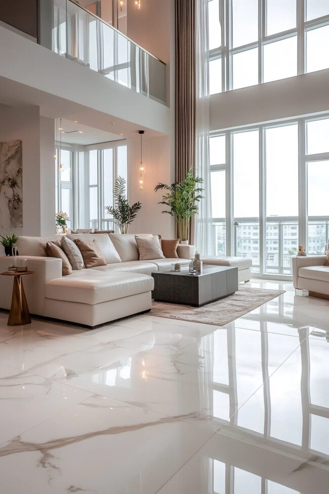 Modern Marble Elegance Living Room