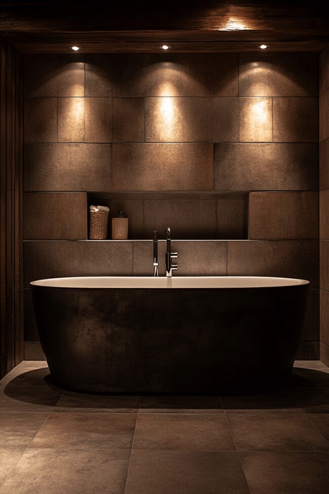 Industrial Spa Bathroom with Steel Elements