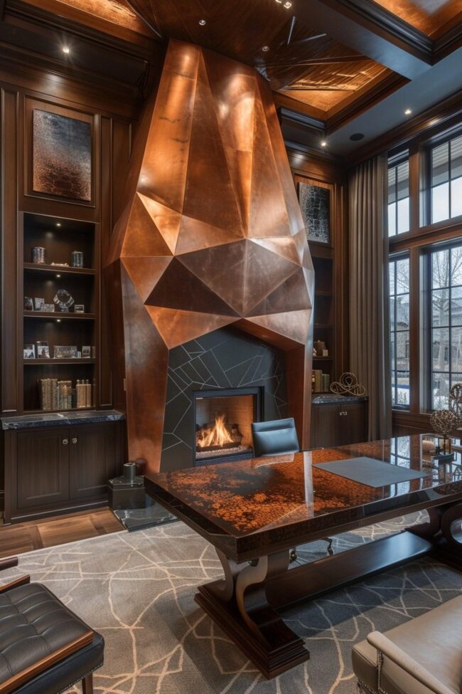 Unique Geometric Designs for Fireplaces