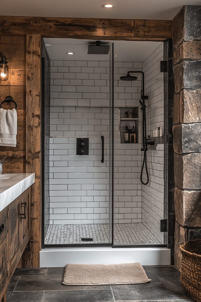 Black Steel Framed Showers