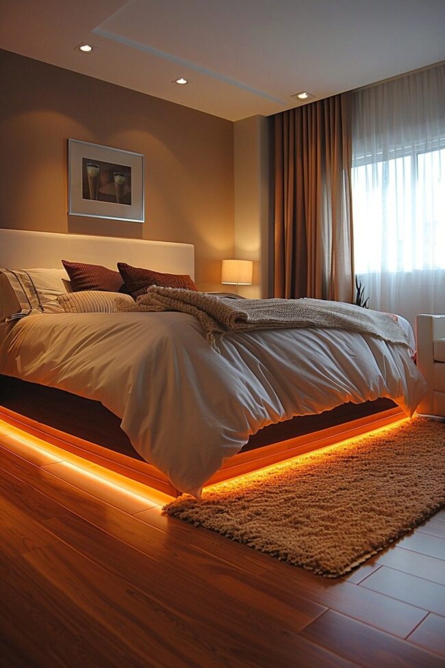 Subtle LED Baseboard Lighting Accents