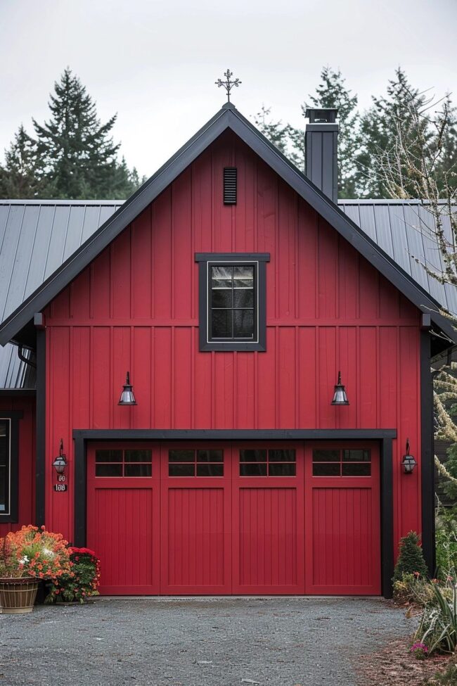 Dual-Tone Farmhouse Garage