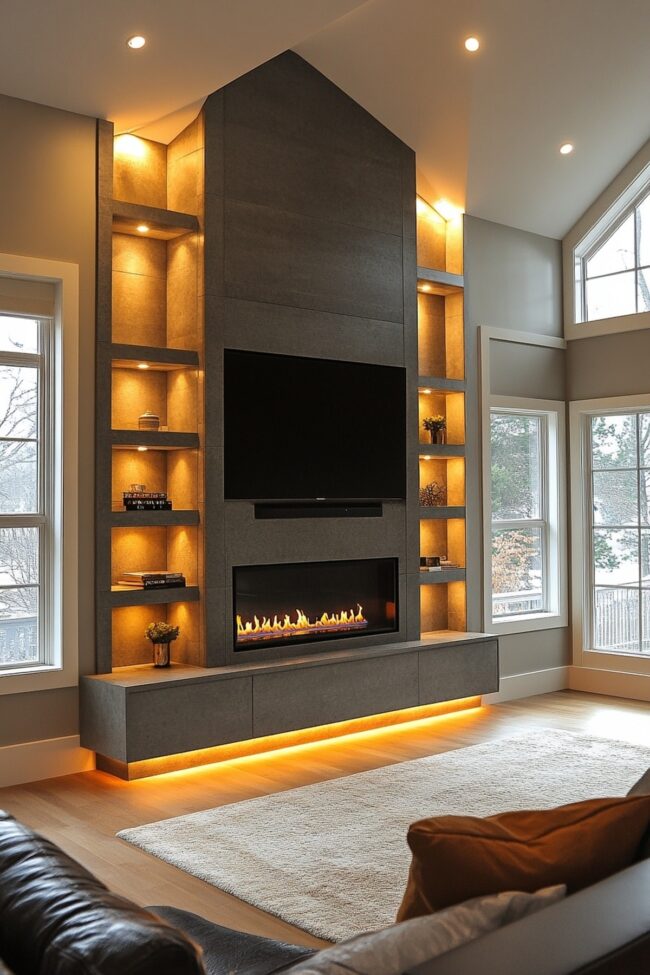Layered Media Center Elegance