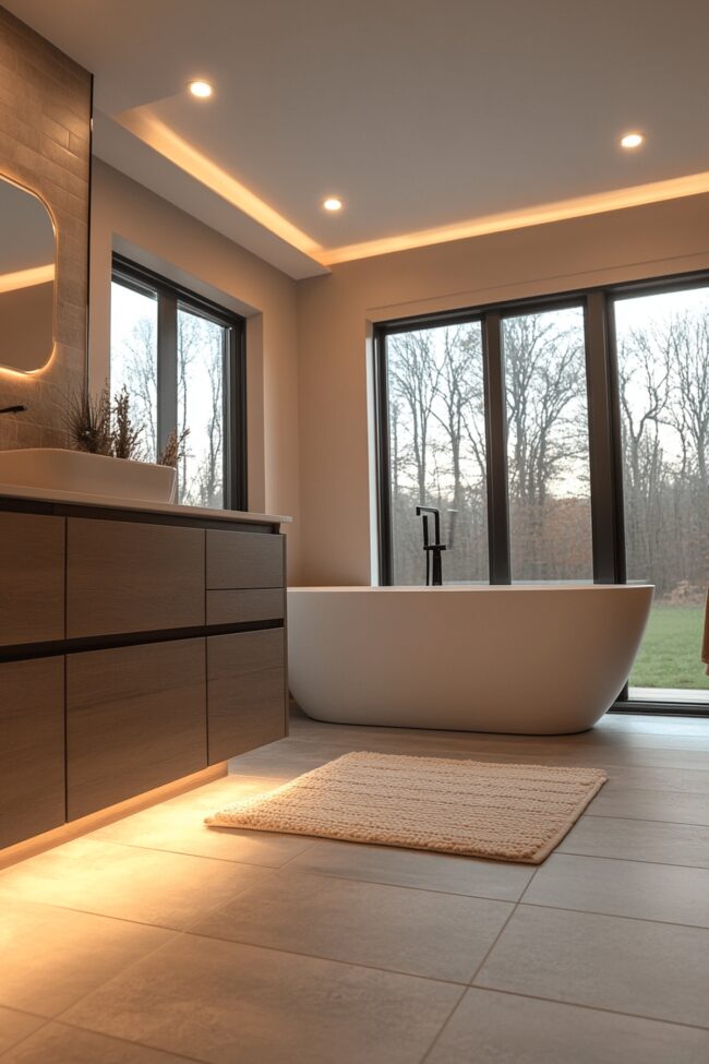Open-Concept Bath Design for Spacious Feel