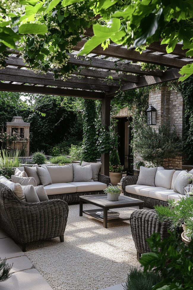 Elegant Garden Furniture Arrangements