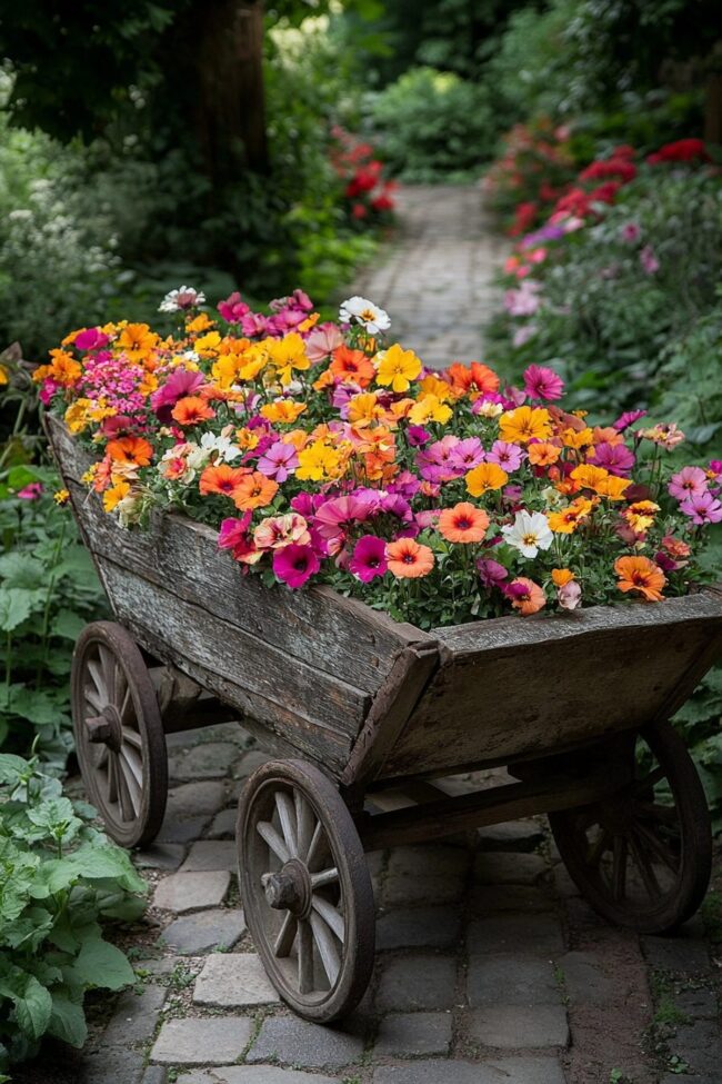 Rustic Wheelbarrow Accents