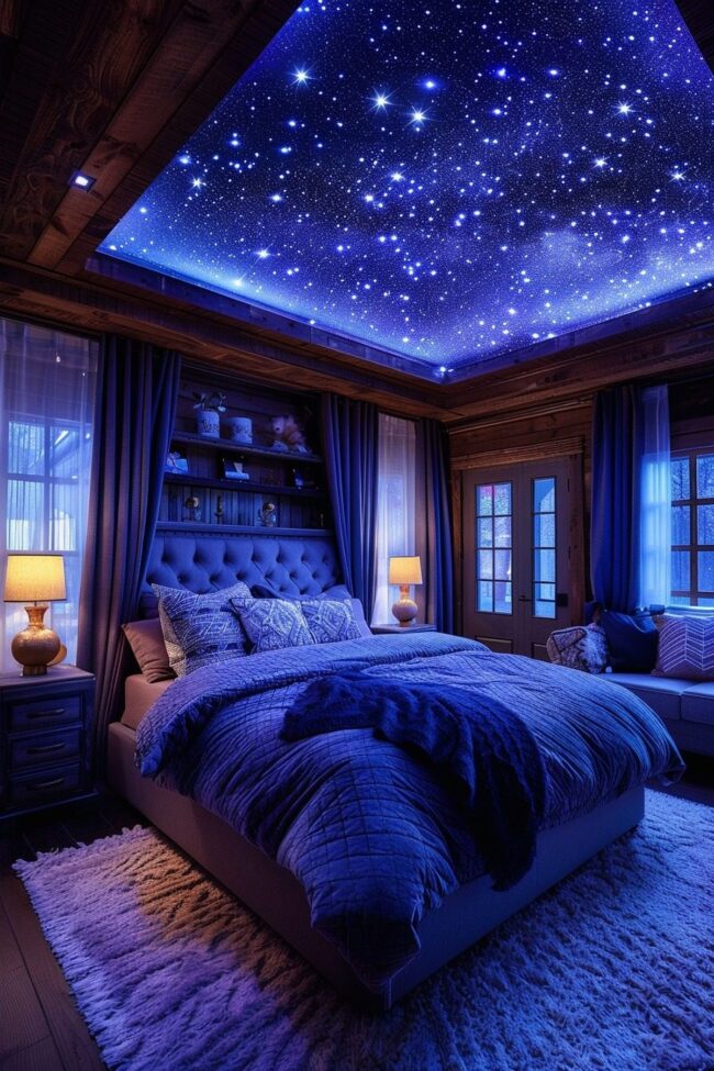 Starry LED Ceiling Effects for Bedrooms