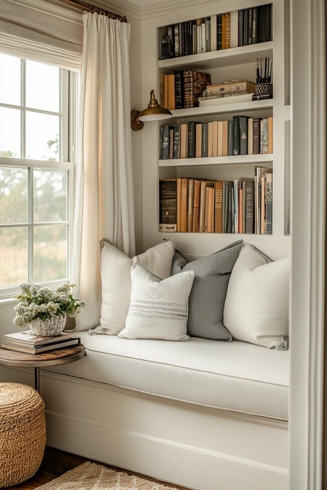 Cozy Pastel Preppy Reading Nook