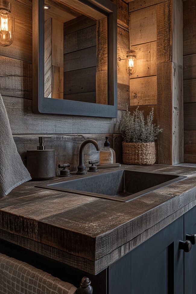 Reclaimed Wood and Steel Vanity Ideas
