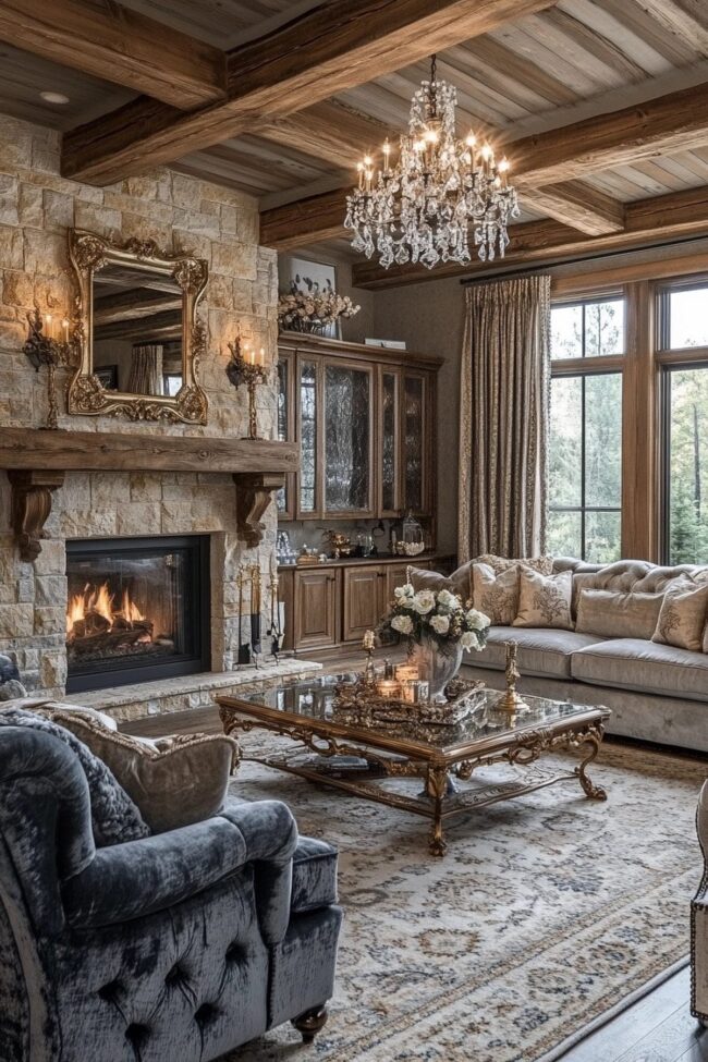 Rustic Glam Living Area